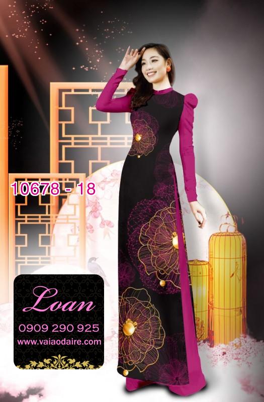 Vải áo dài hình hoa 3D
