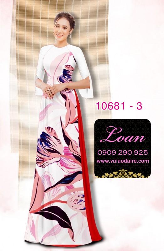 Vải áo dài hoa 3D