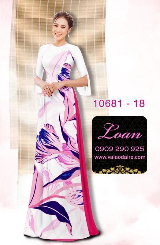 Vải áo dài hoa 3D