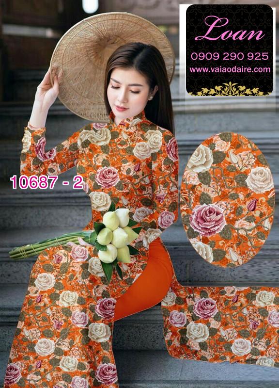 Vải áo dài hoa hồng Vải áo dài hoa hồng