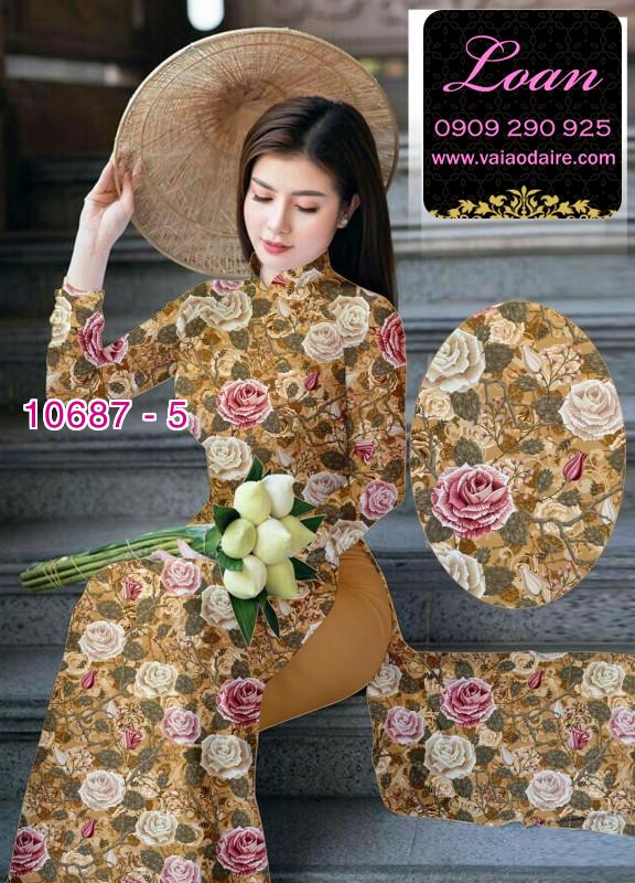 Vải áo dài hoa hồng Vải áo dài hoa hồng