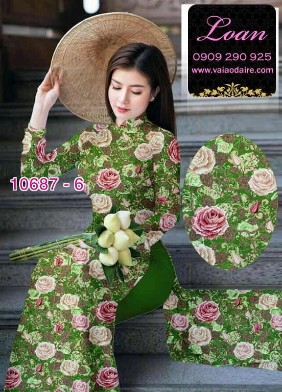 Vải áo dài hoa hồng Vải áo dài hoa hồng