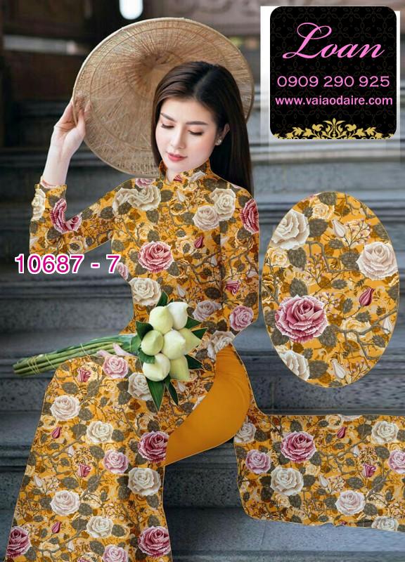 Vải áo dài hoa hồng Vải áo dài hoa hồng