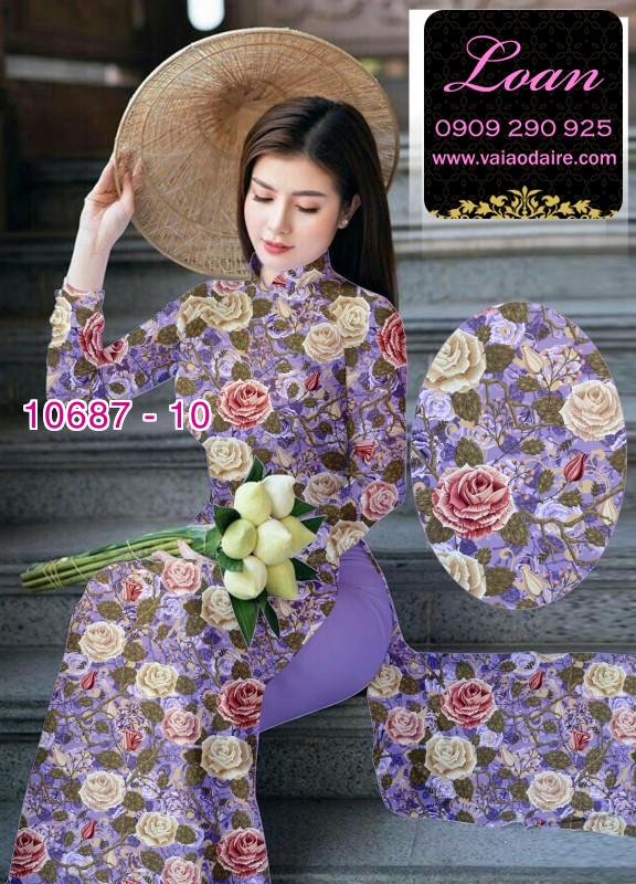Vải áo dài hoa hồng Vải áo dài hoa hồng