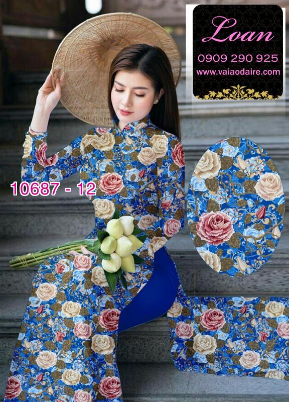 Vải áo dài hoa hồng Vải áo dài hoa hồng