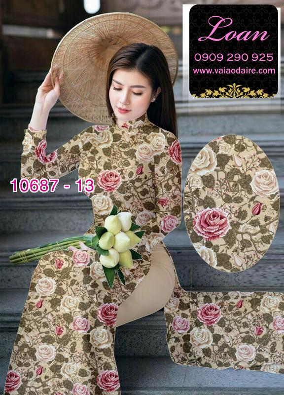 Vải áo dài hoa hồng Vải áo dài hoa hồng