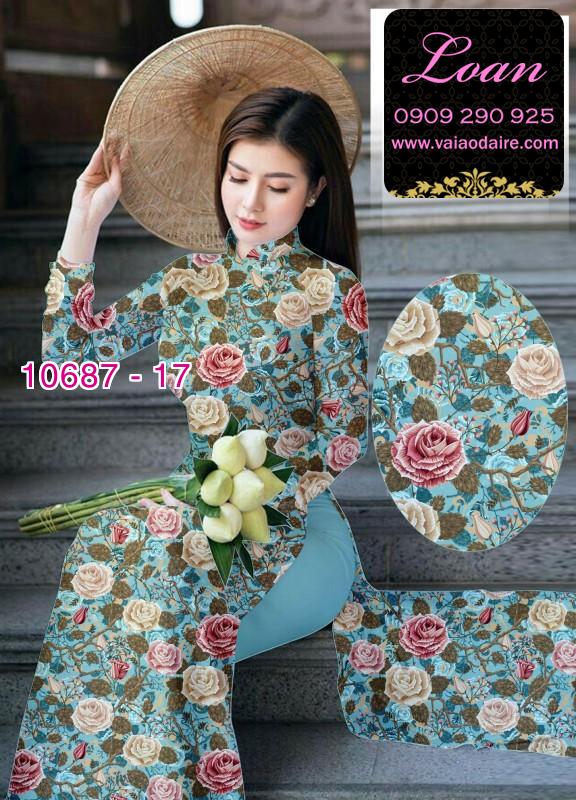 Vải áo dài hoa hồng Vải áo dài hoa hồng