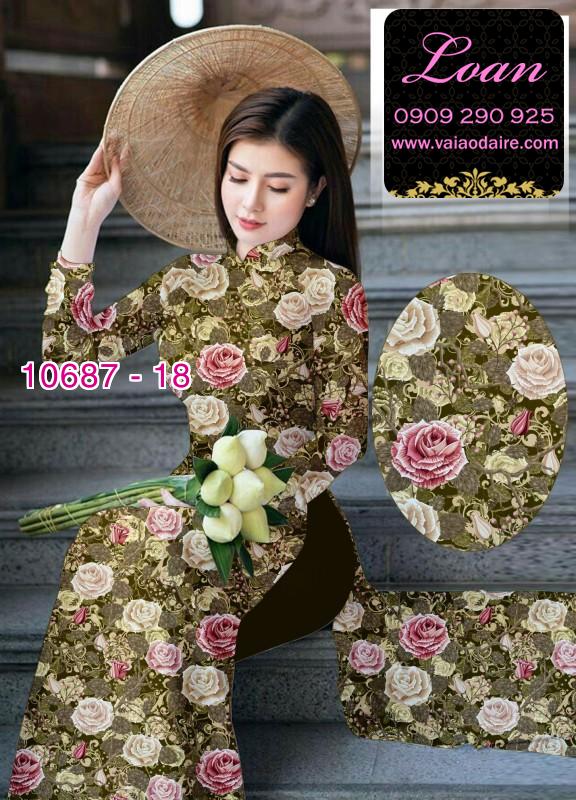 Vải áo dài hoa hồng Vải áo dài hoa hồng