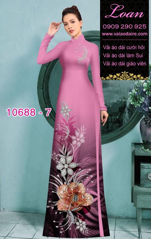 Vải áo dài hoa 3D Vải áo dài hoa 3D