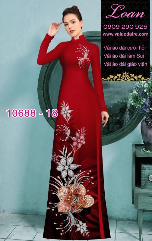 Vải áo dài hoa 3D Vải áo dài hoa 3D