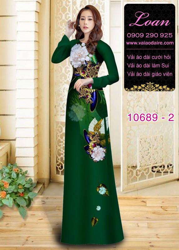 Vải áo dài hoa 3D