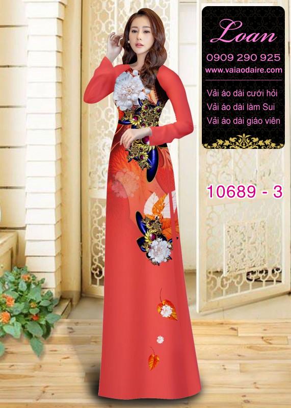 Vải áo dài hoa 3D