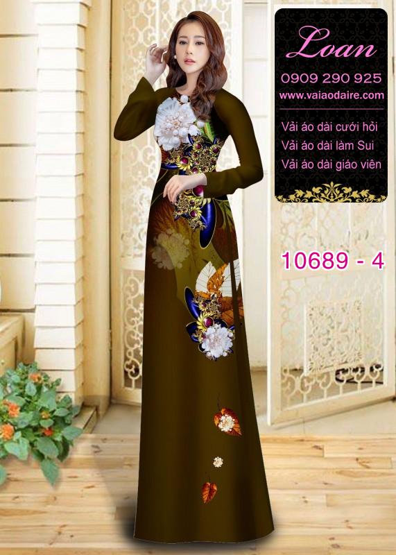 Vải áo dài hoa 3D