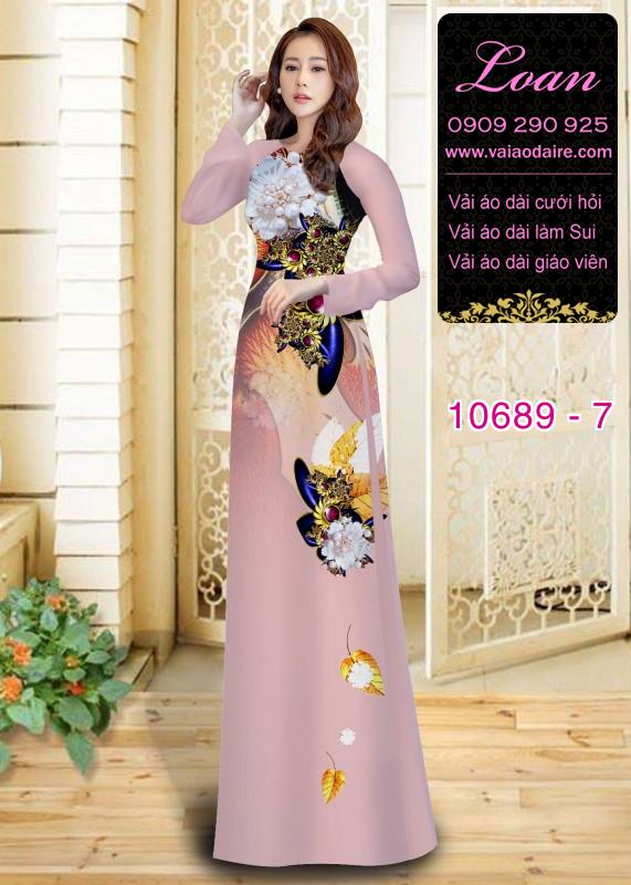 Vải áo dài hoa 3D