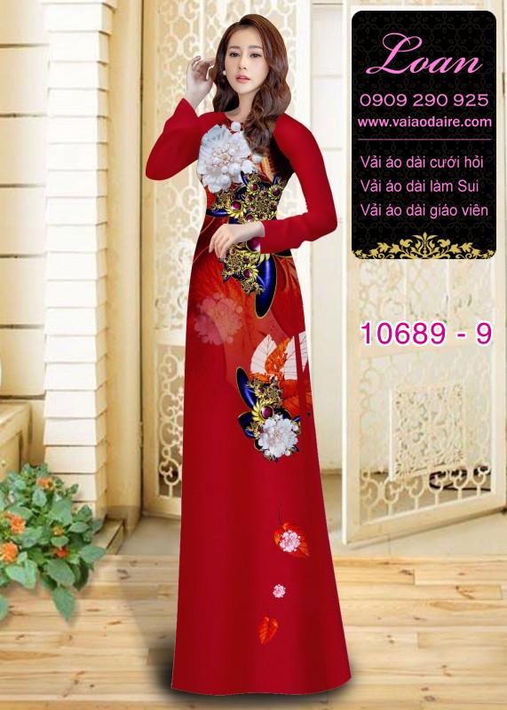 Vải áo dài hoa 3D