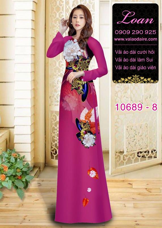 Vải áo dài hoa 3D