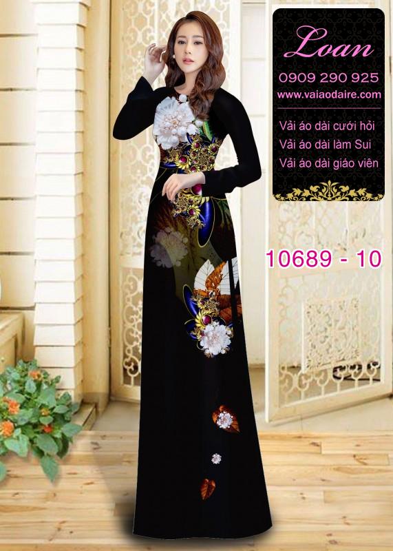 Vải áo dài hoa 3D