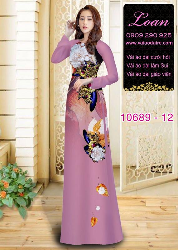 Vải áo dài hoa 3D