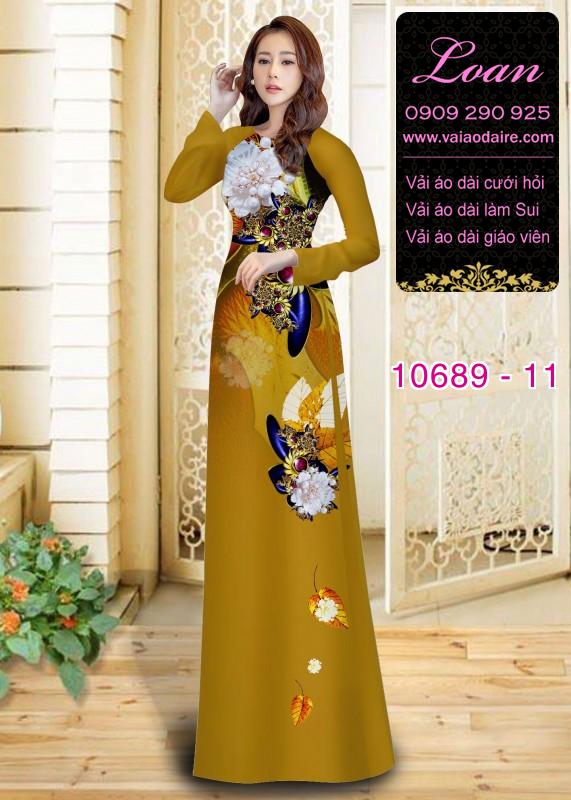Vải áo dài hoa 3D