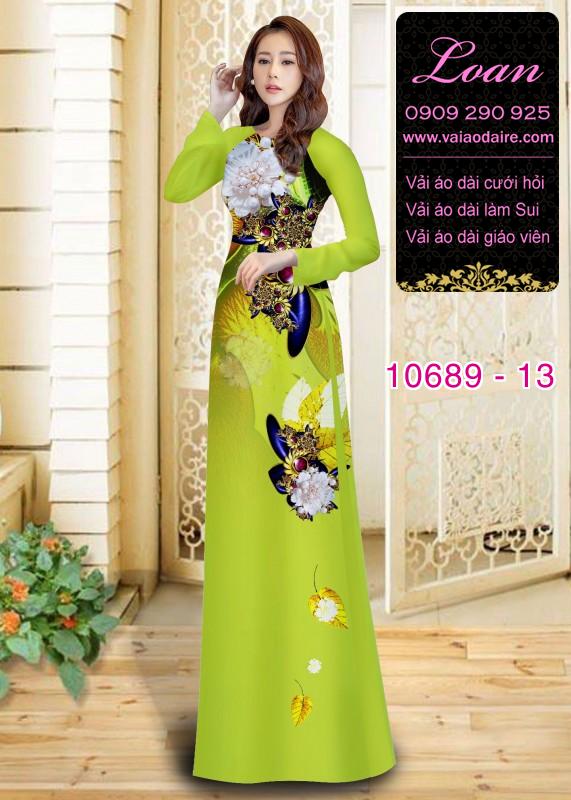Vải áo dài hoa 3D