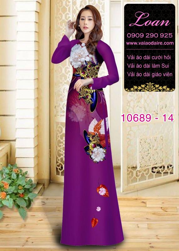 Vải áo dài hoa 3D