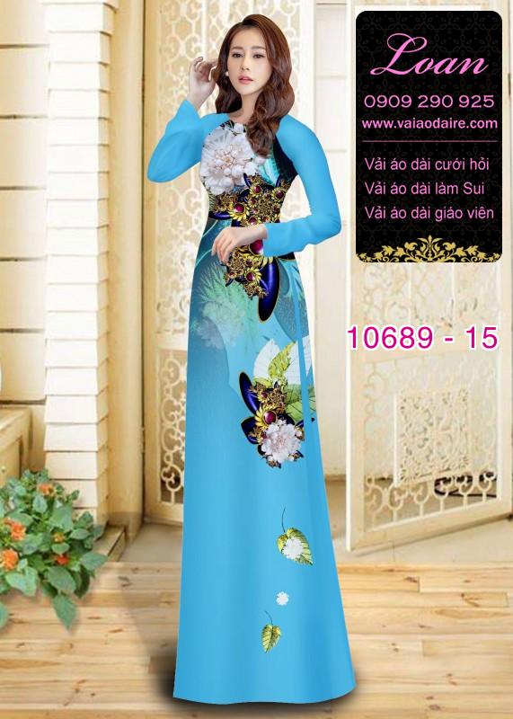 Vải áo dài hoa 3D