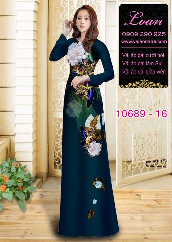 Vải áo dài hoa 3D