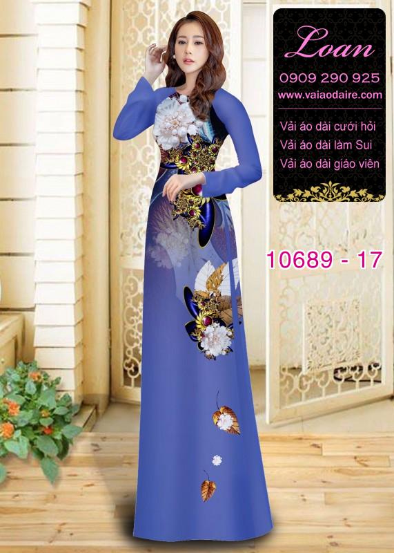Vải áo dài hoa 3D