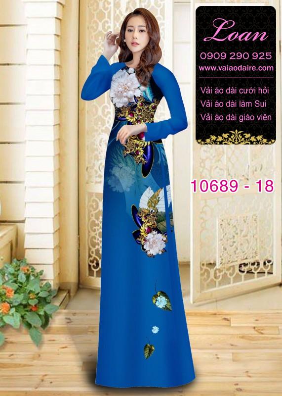 Vải áo dài hoa 3D