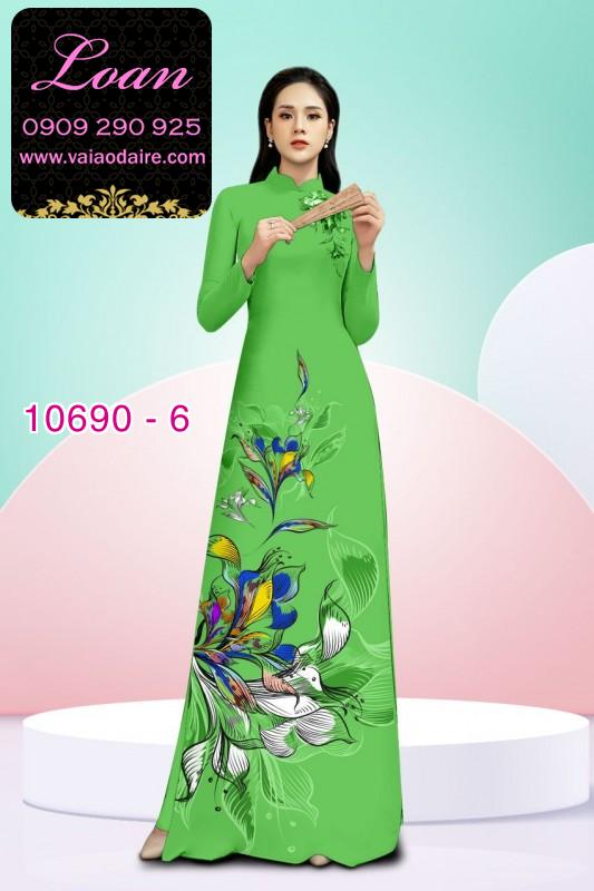 Vải áo dài hoa 3D