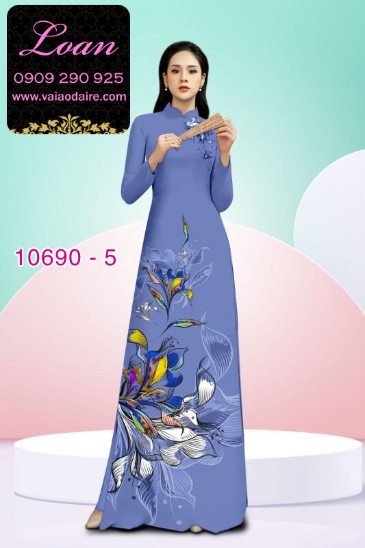 Vải áo dài hoa 3D