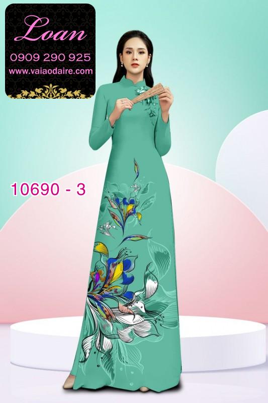 Vải áo dài hoa 3D