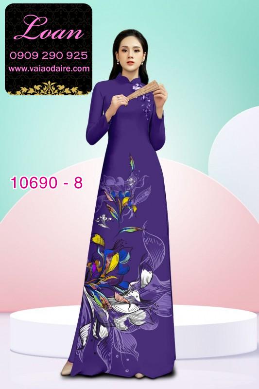 Vải áo dài hoa 3D