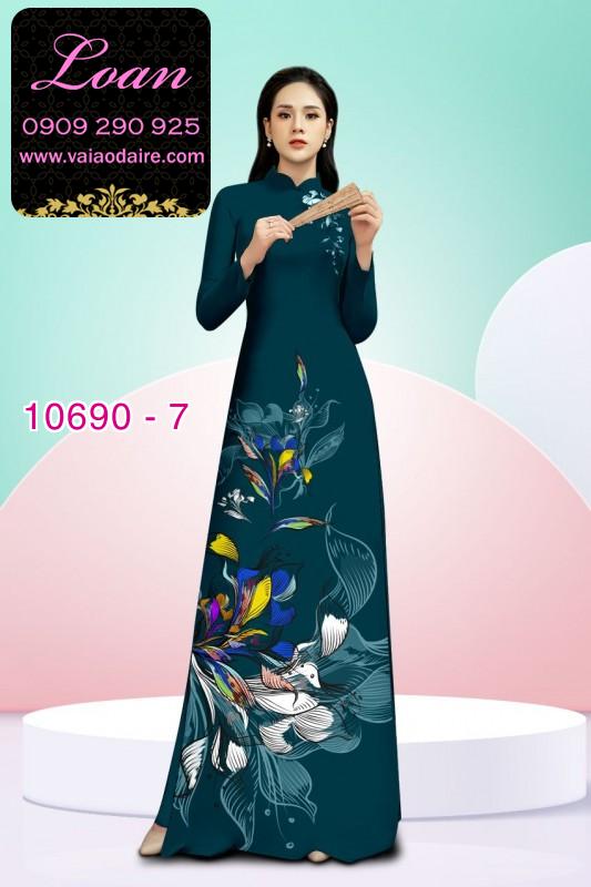 Vải áo dài hoa 3D