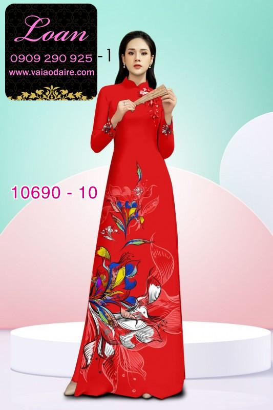Vải áo dài hoa 3D
