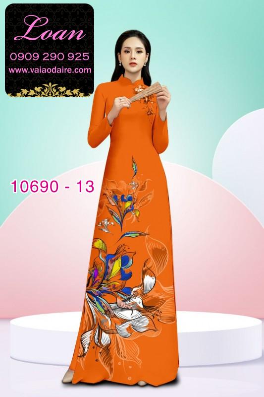 Vải áo dài hoa 3D