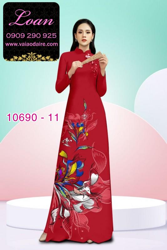 Vải áo dài hoa 3D