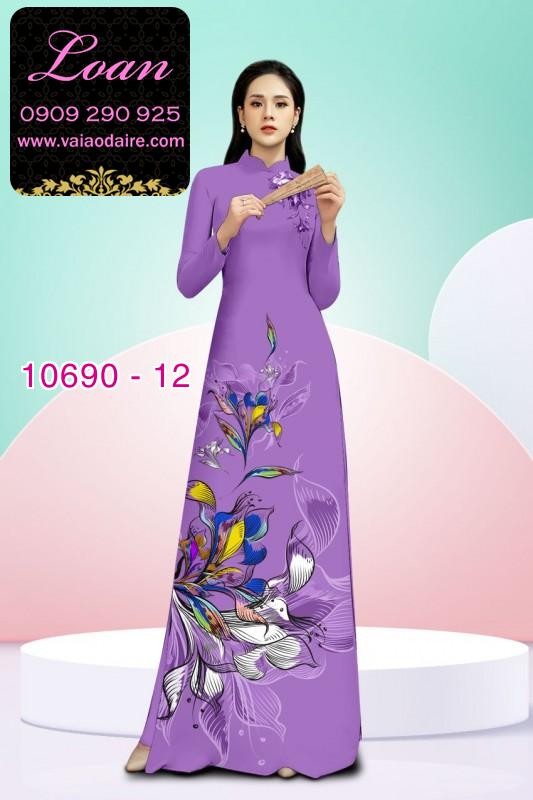 Vải áo dài hoa 3D