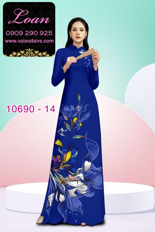 Vải áo dài hoa 3D