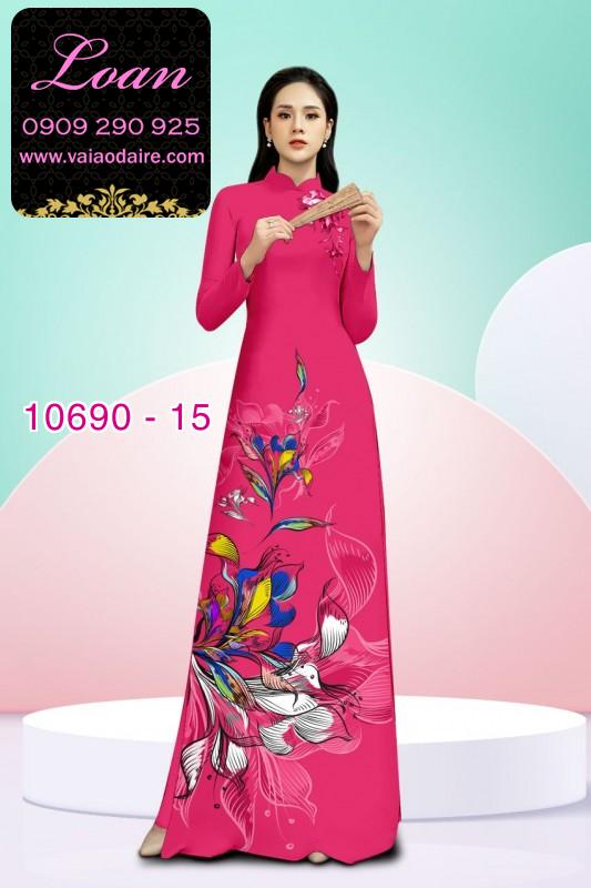 Vải áo dài hoa 3D