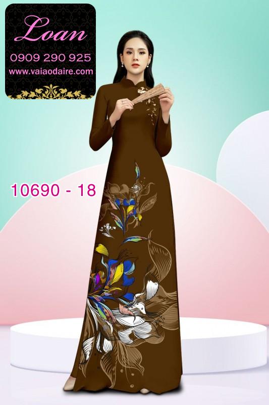 Vải áo dài hoa 3D
