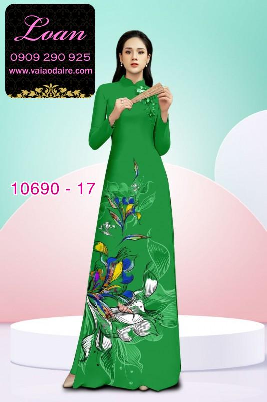 Vải áo dài hoa 3D