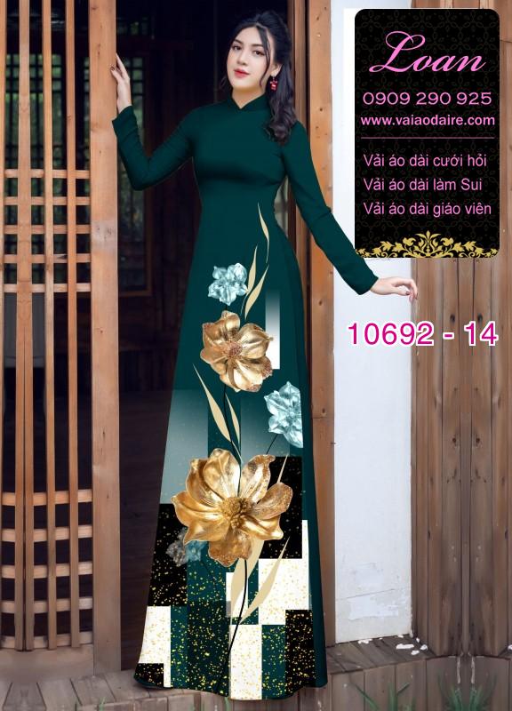 Vải áo dài hoa 3D