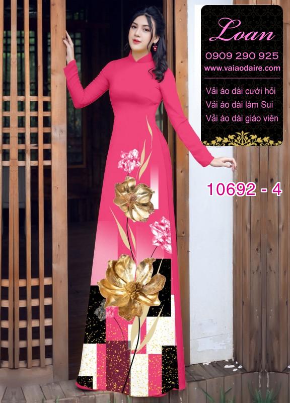Vải áo dài hoa 3D