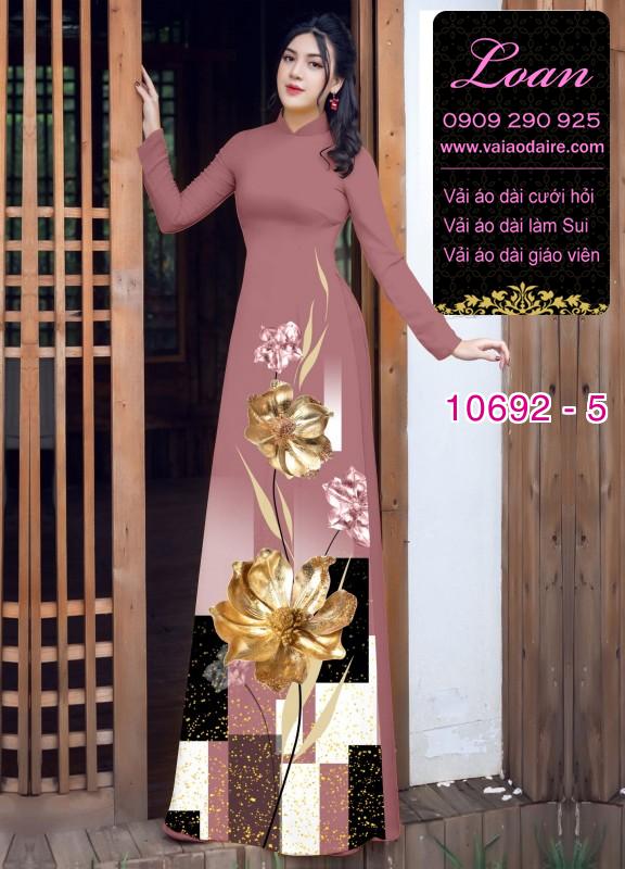 Vải áo dài hoa 3D