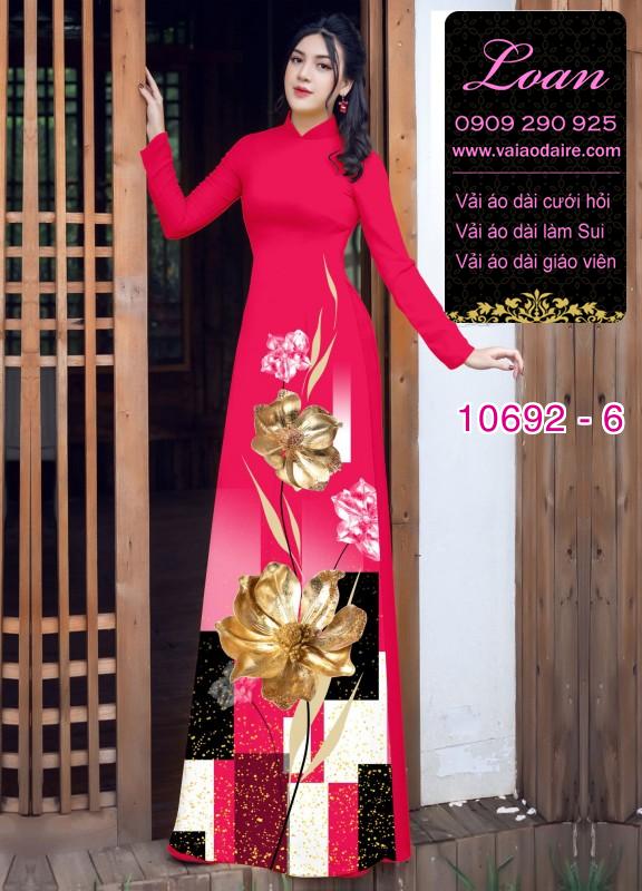 Vải áo dài hoa 3D
