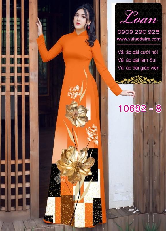 Vải áo dài hoa 3D