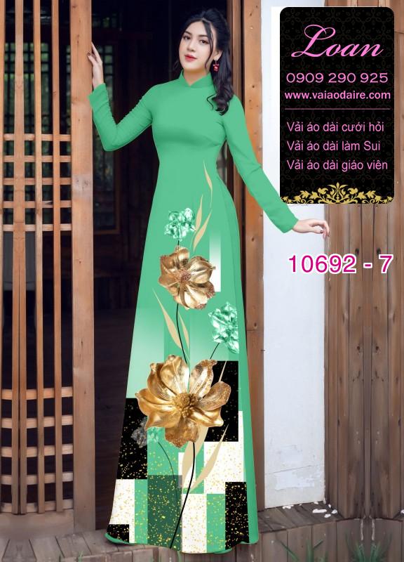 Vải áo dài hoa 3D