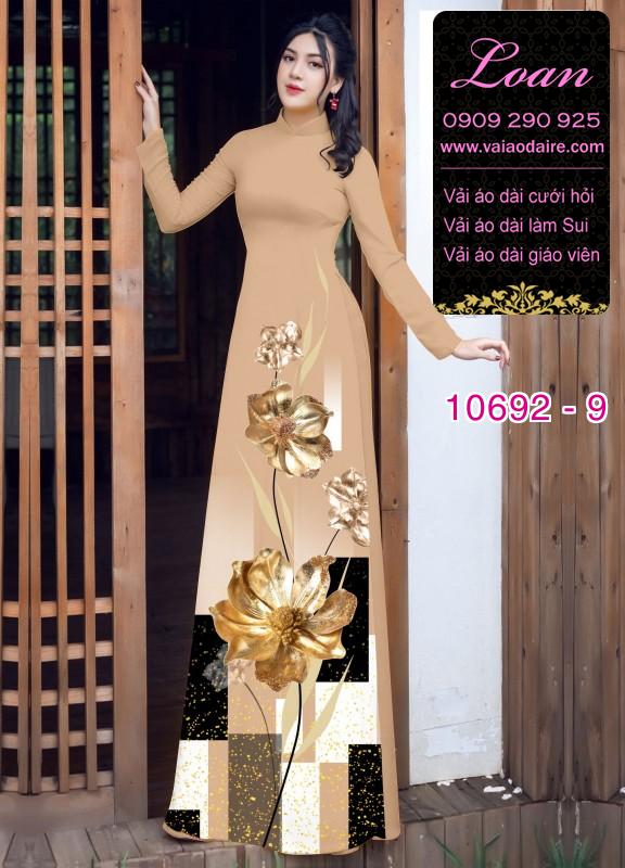 Vải áo dài hoa 3D