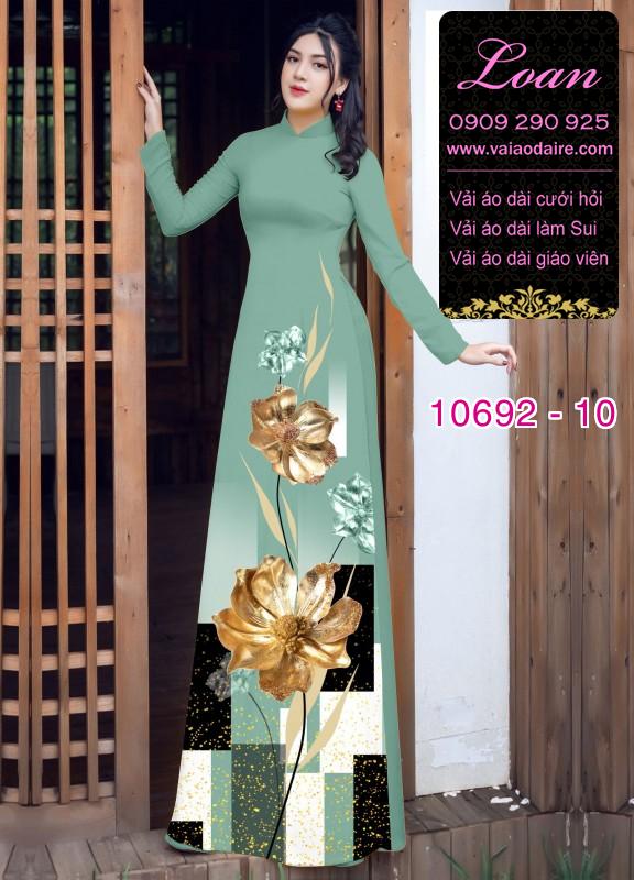 Vải áo dài hoa 3D